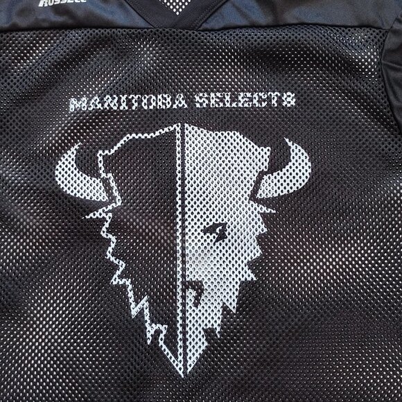 Russel Athletics Practice Jersey youth size M black with Manitoba graphic design - Picture 2 of 12